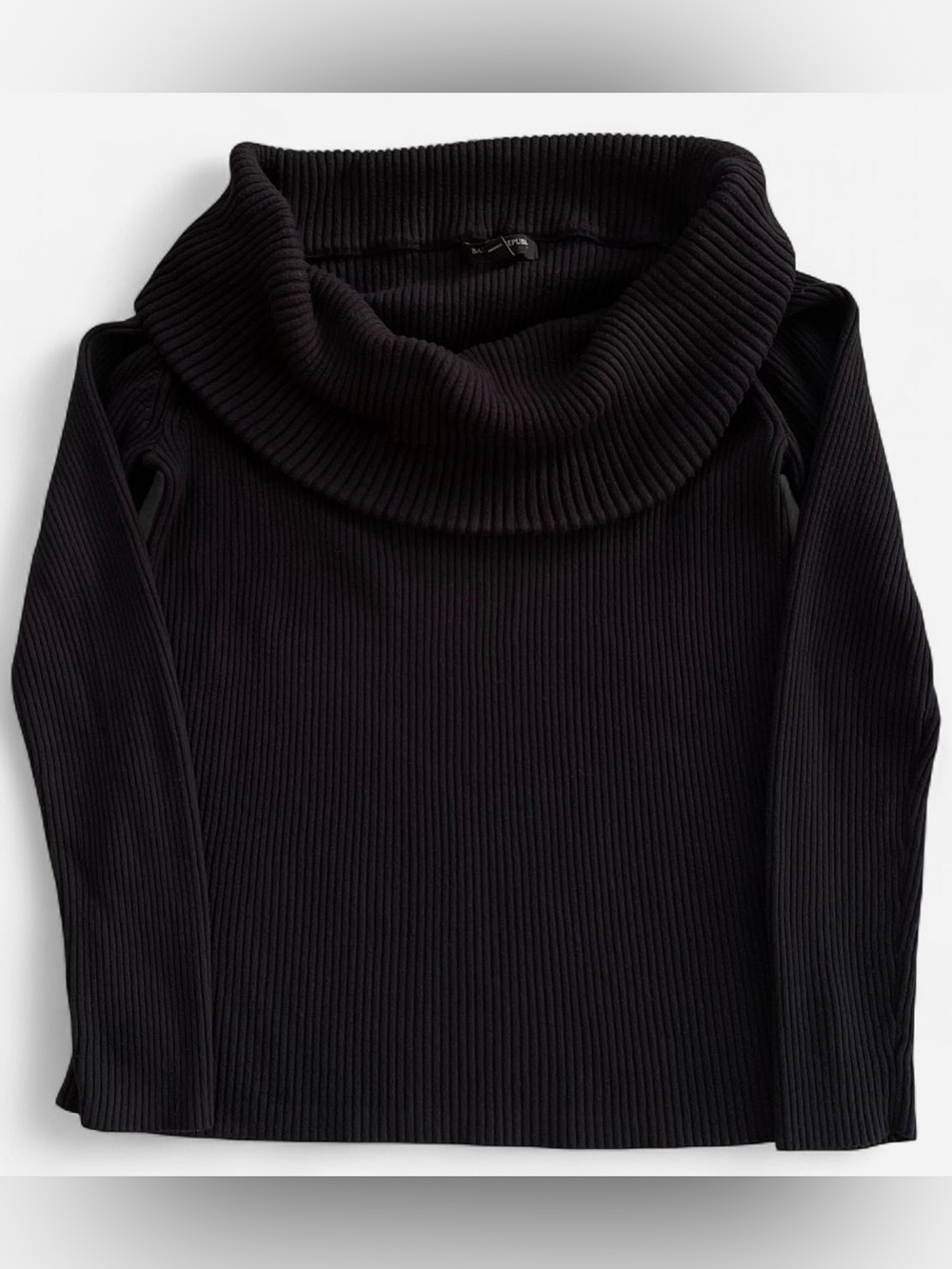Banana Republic Black Ribbed Off the Shoulder Sweater L